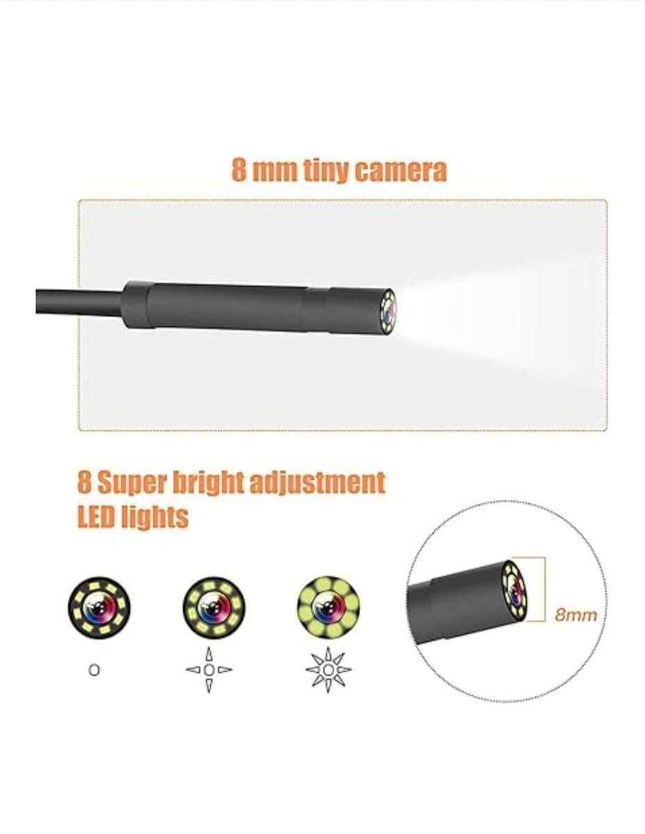 4K HD 4.3" LCD Endoscope Inspection Camera 1080P 8 LED - 5M
