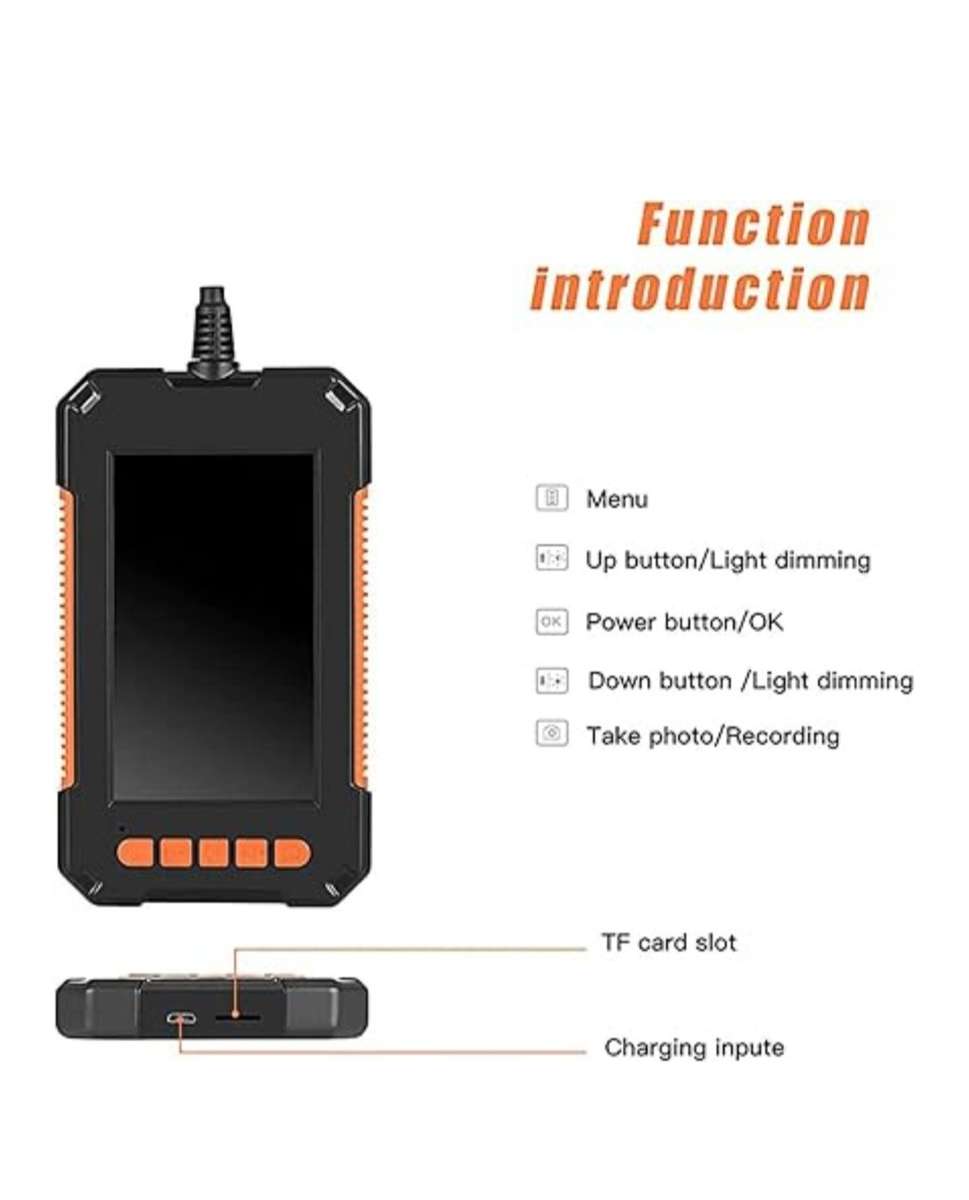 4K HD 4.3" LCD Endoscope Inspection Camera 1080P 8 LED - 5M