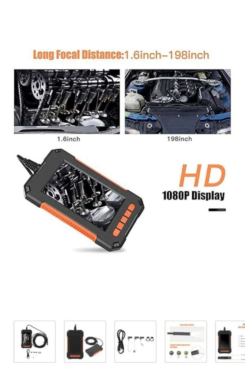 4K HD 4.3" LCD Endoscope Inspection Camera 1080P 8 LED - 5M