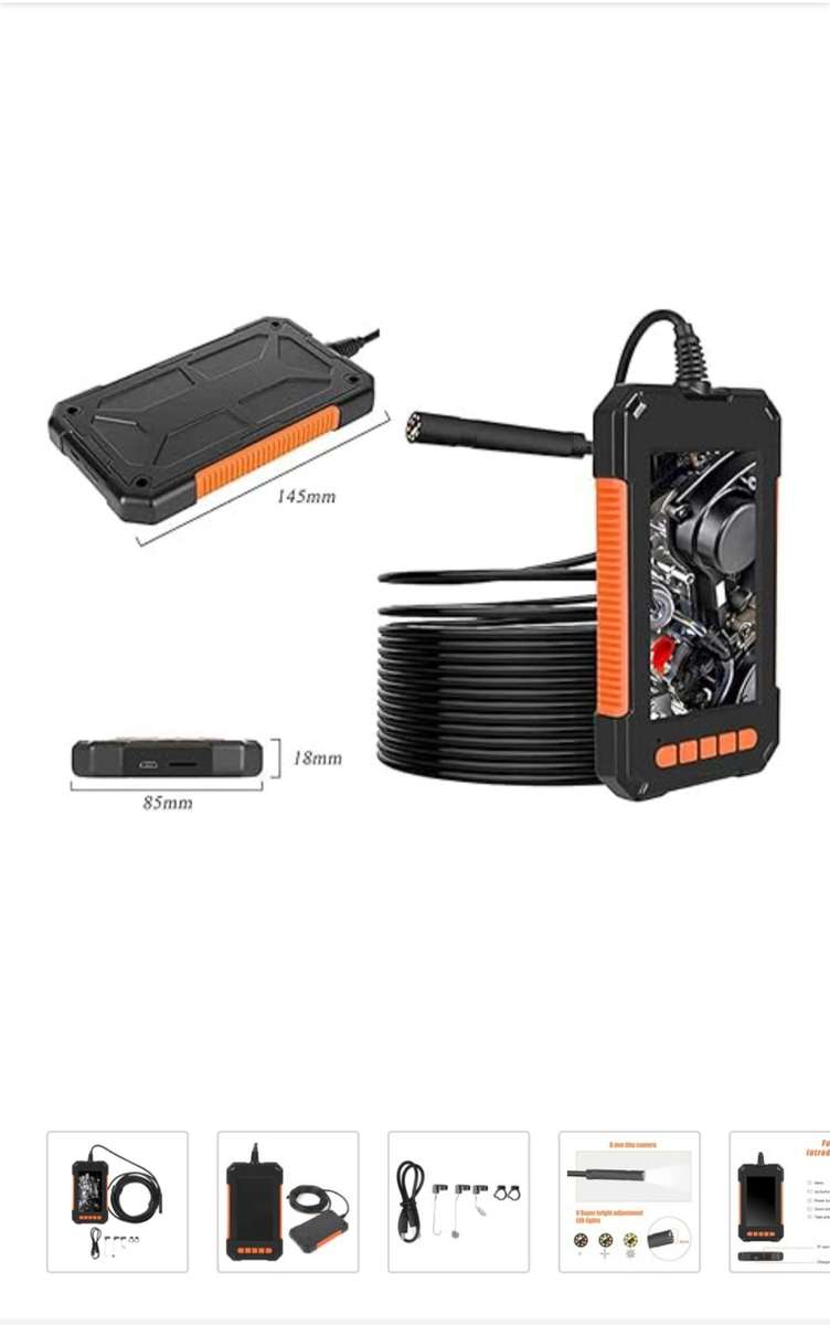 4K HD 4.3" LCD Endoscope Inspection Camera 1080P 8 LED - 5M