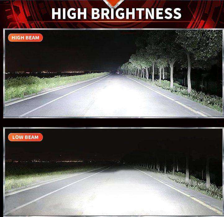 H4 65W Ultra Bright 6500 Lumen LED Vehicle Headlight Bulbs - 2 Bulbs
