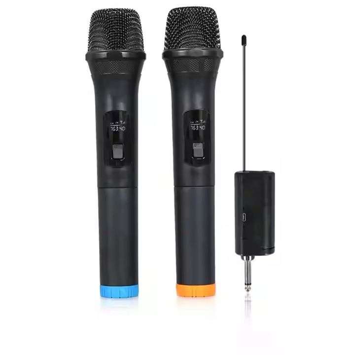 2 Pc Cordless handheld Microphone Set With Rechargeable Receiver & Batteries