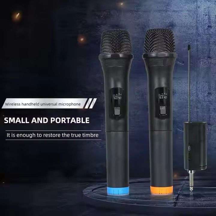 2 Pc Cordless handheld Microphone Set With Rechargeable Receiver & Batteries