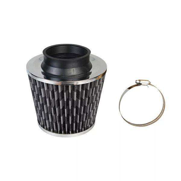 76MM Universal Cold Air Induction Cone Filter Air Filter & Clamp - Carbon