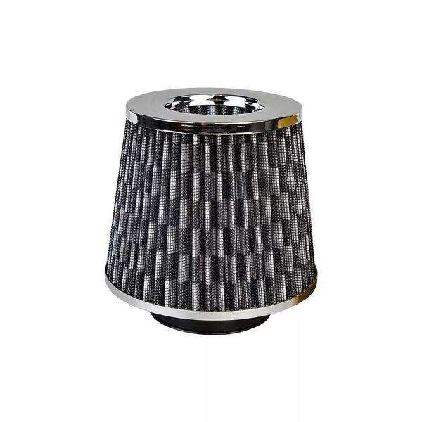 76MM Universal Cold Air Induction Cone Filter Air Filter & Clamp - Carbon