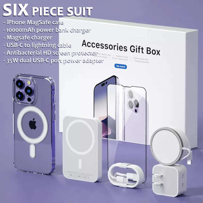 6 Pc accessories Gift Box For iPhone 15 Plus
