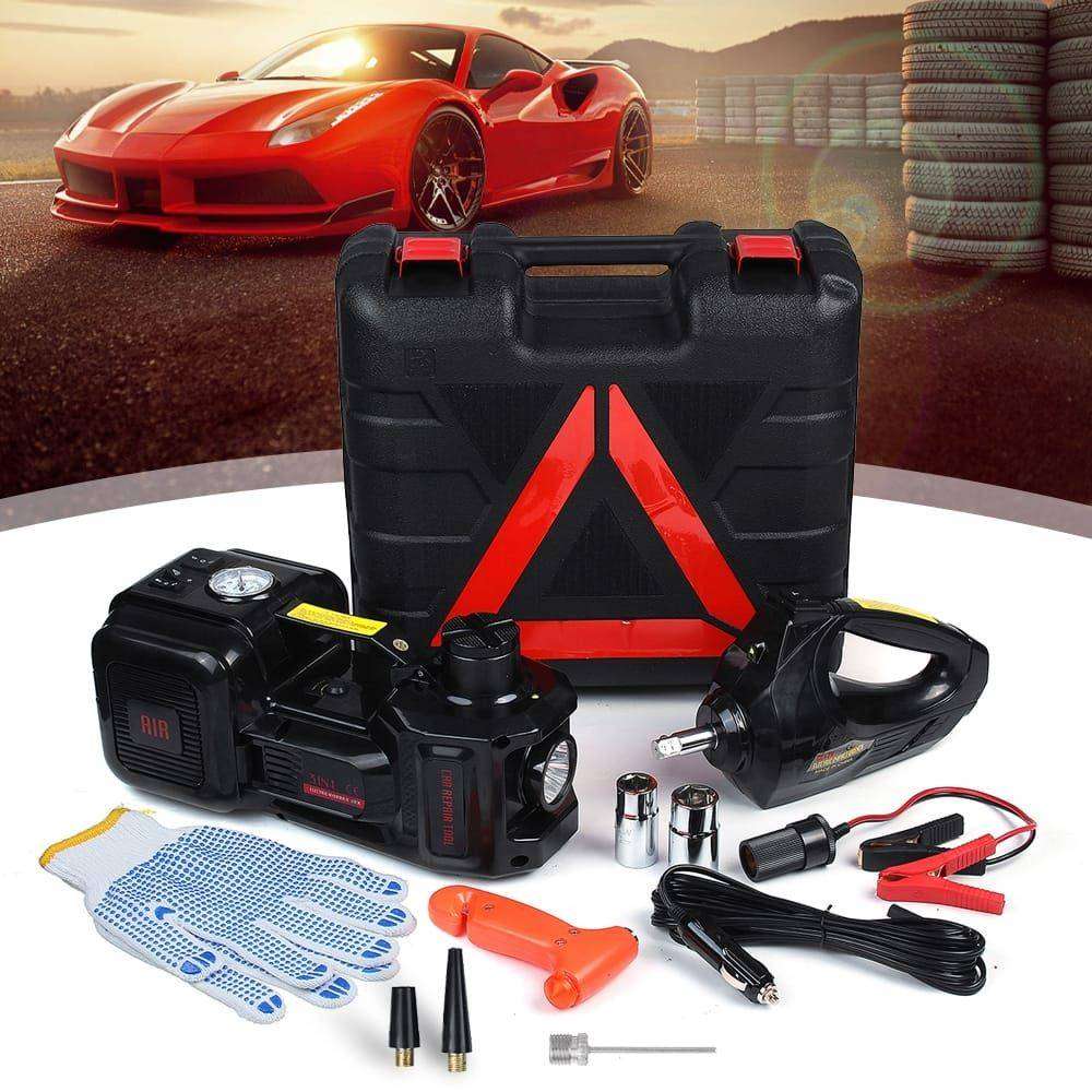 5 Ton 12 V Electric Car Jack With Built In Compressor & Nut Wrench - 3 in 1 - DEEFECTIVE