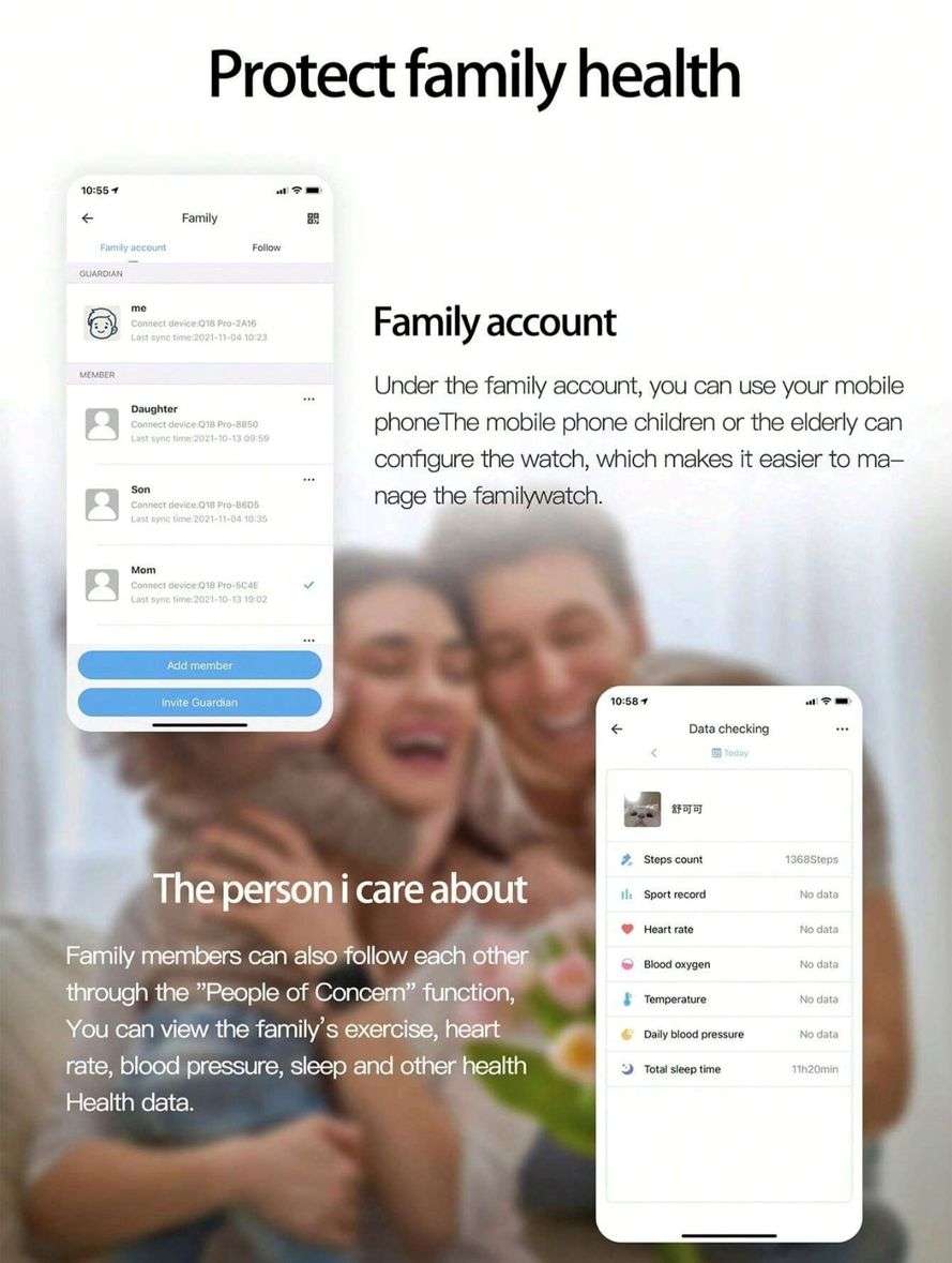 Smart Watch For Apple iOS and Android Phones Fitness Tracker - Q19
