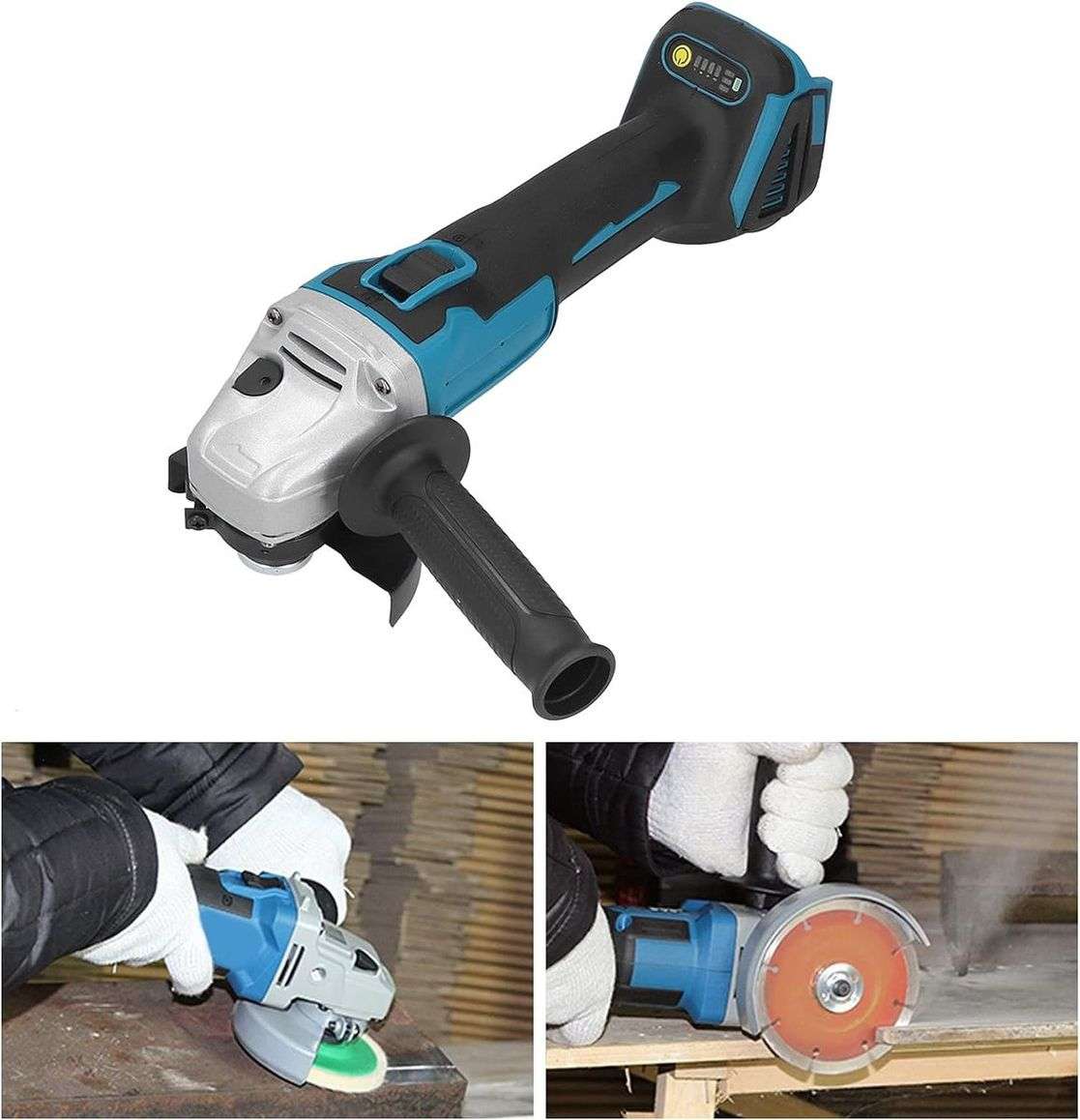 36V Cordless Electric Angle Grinder With 1 Rechargeable Battery Pack, Carry Cases & Gloves