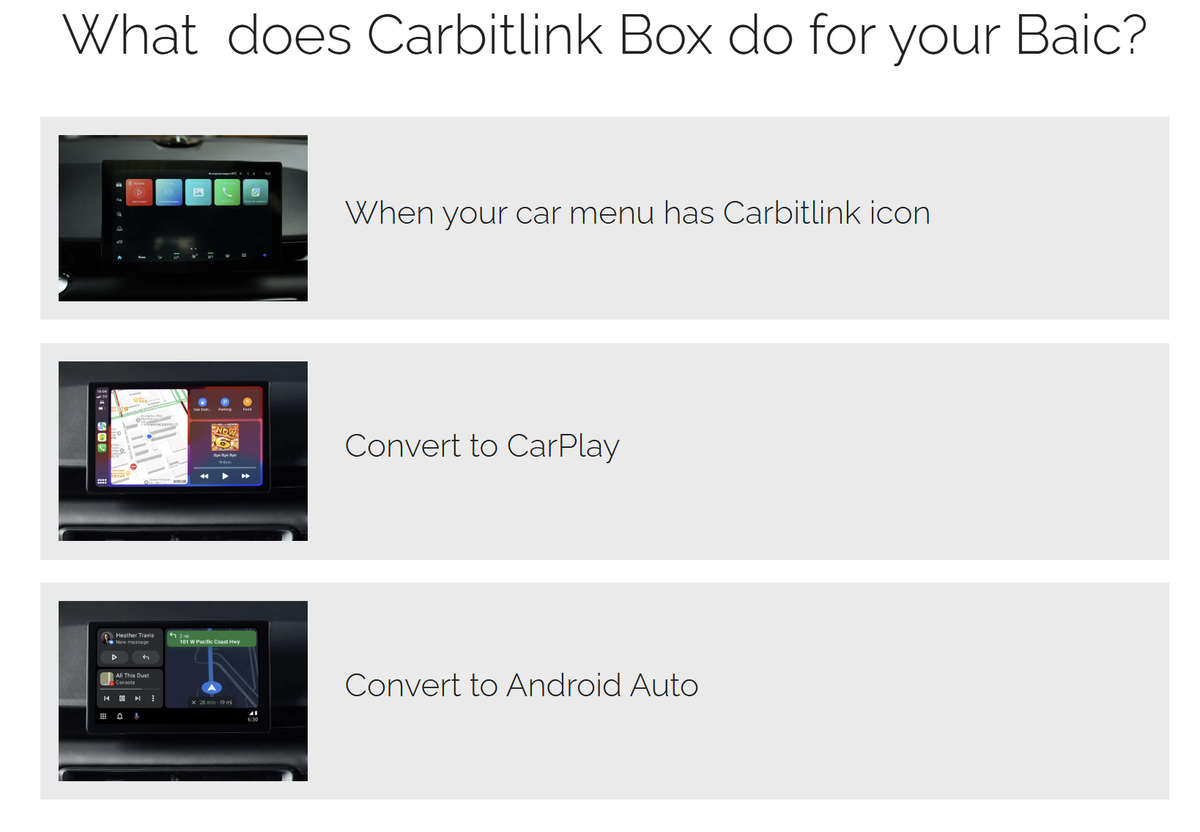 Carplay Adaptor For Baic Beijing X55
