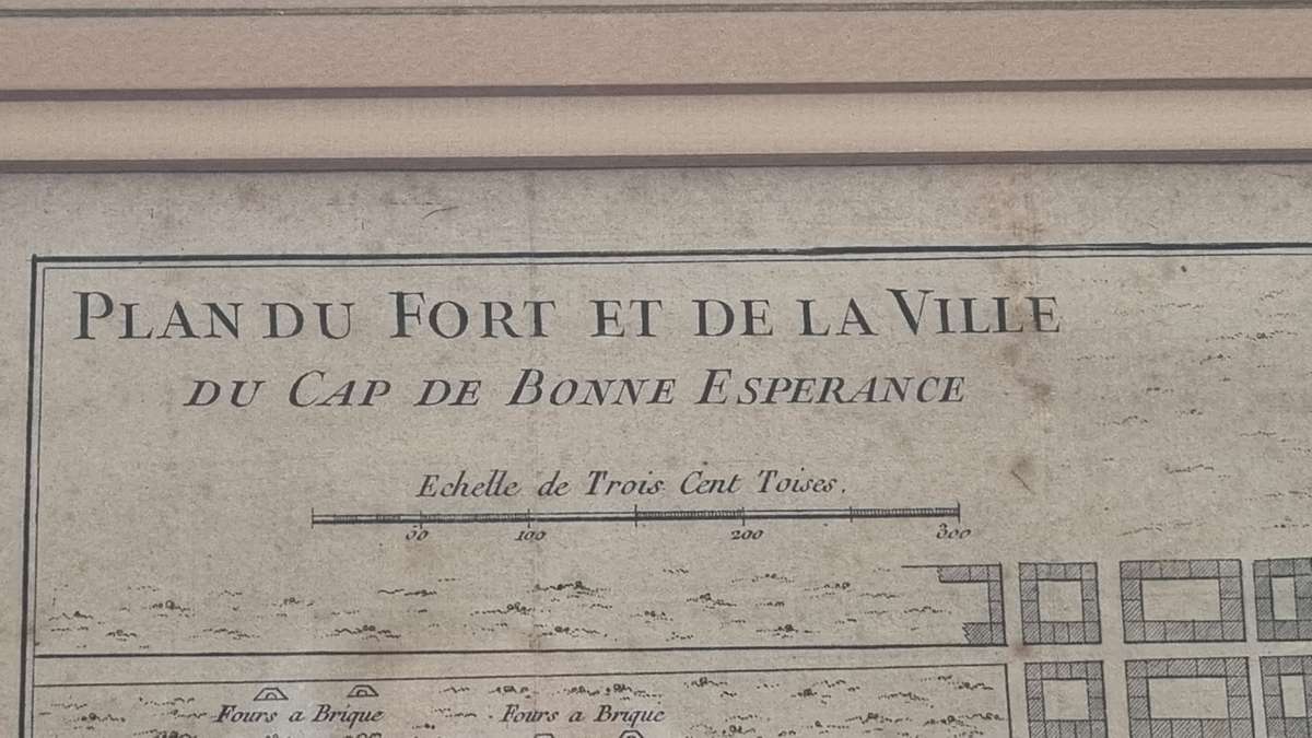 Map Plan of Cape Town, 1760. Original Engraving by Jacques-Nicolas Bellin (1703-1772)