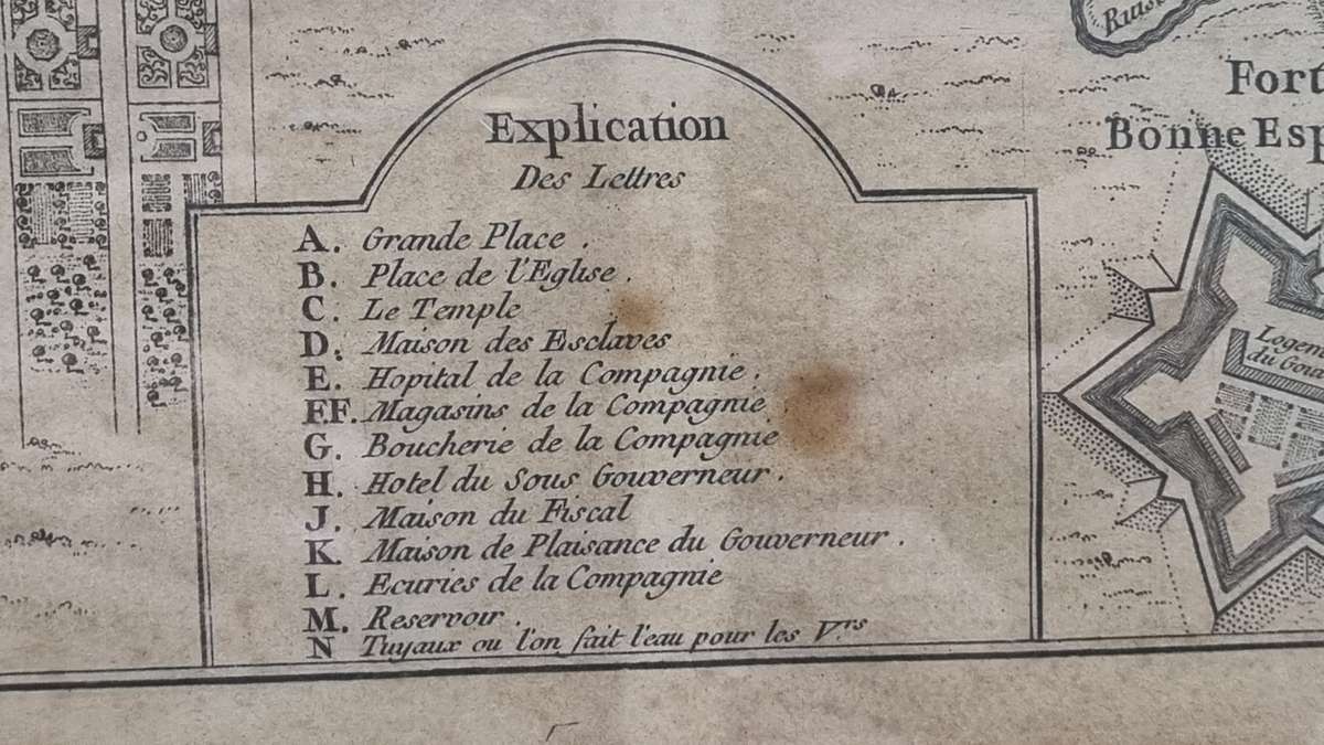 Map Plan of Cape Town, 1760. Original Engraving by Jacques-Nicolas Bellin (1703-1772)