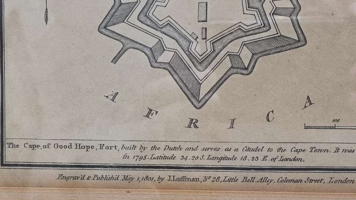 Plan of The Cape Fort 1801 ( Castle at Cape Town ). Engraved for Luffman's Select Plans.