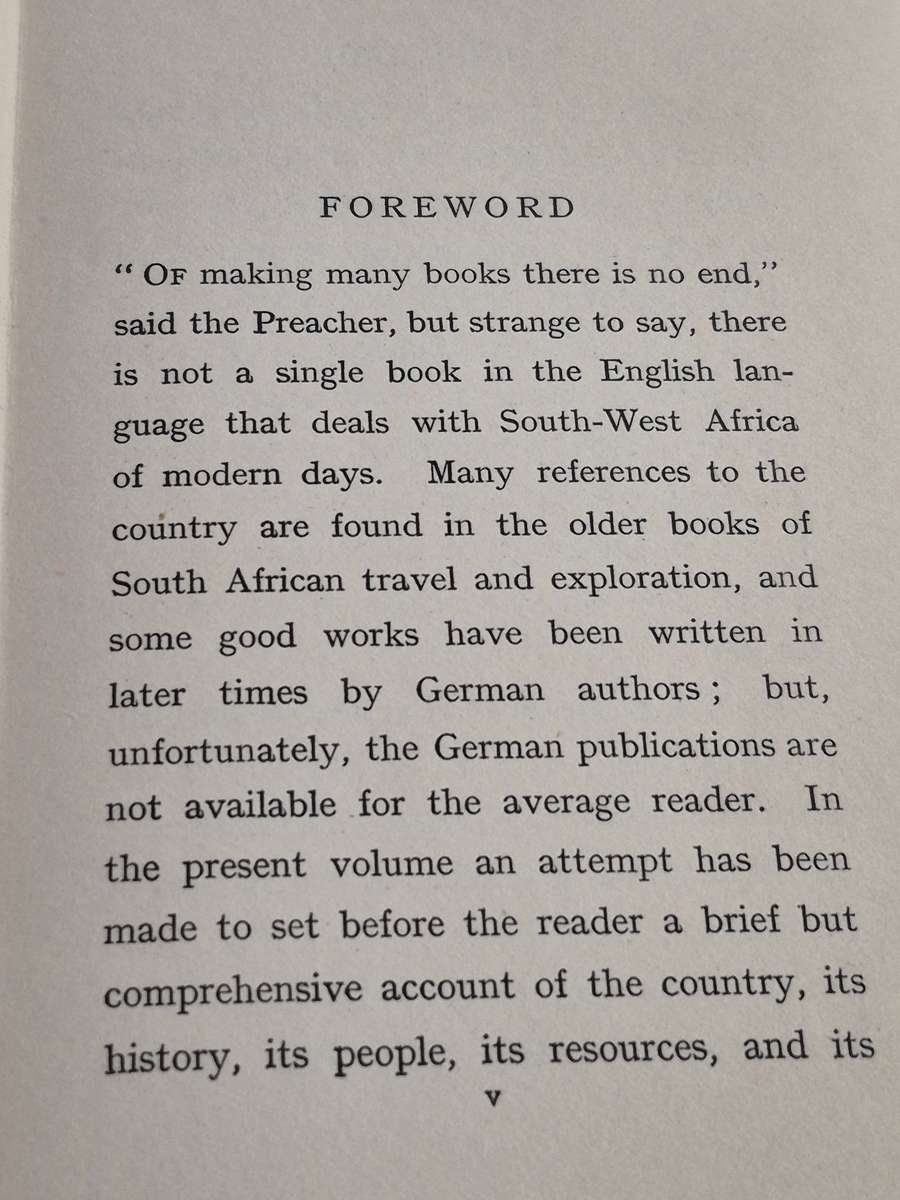 South-West Africa by William Eveleigh. 1915 Rare. Very good condition, fair dust jacket. Protected.