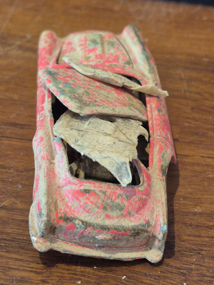 Corgi Toys Aston Martin D B 4 Red.  Die Cast Metal. Has had a nasty prang! 1960s Made Great Britain