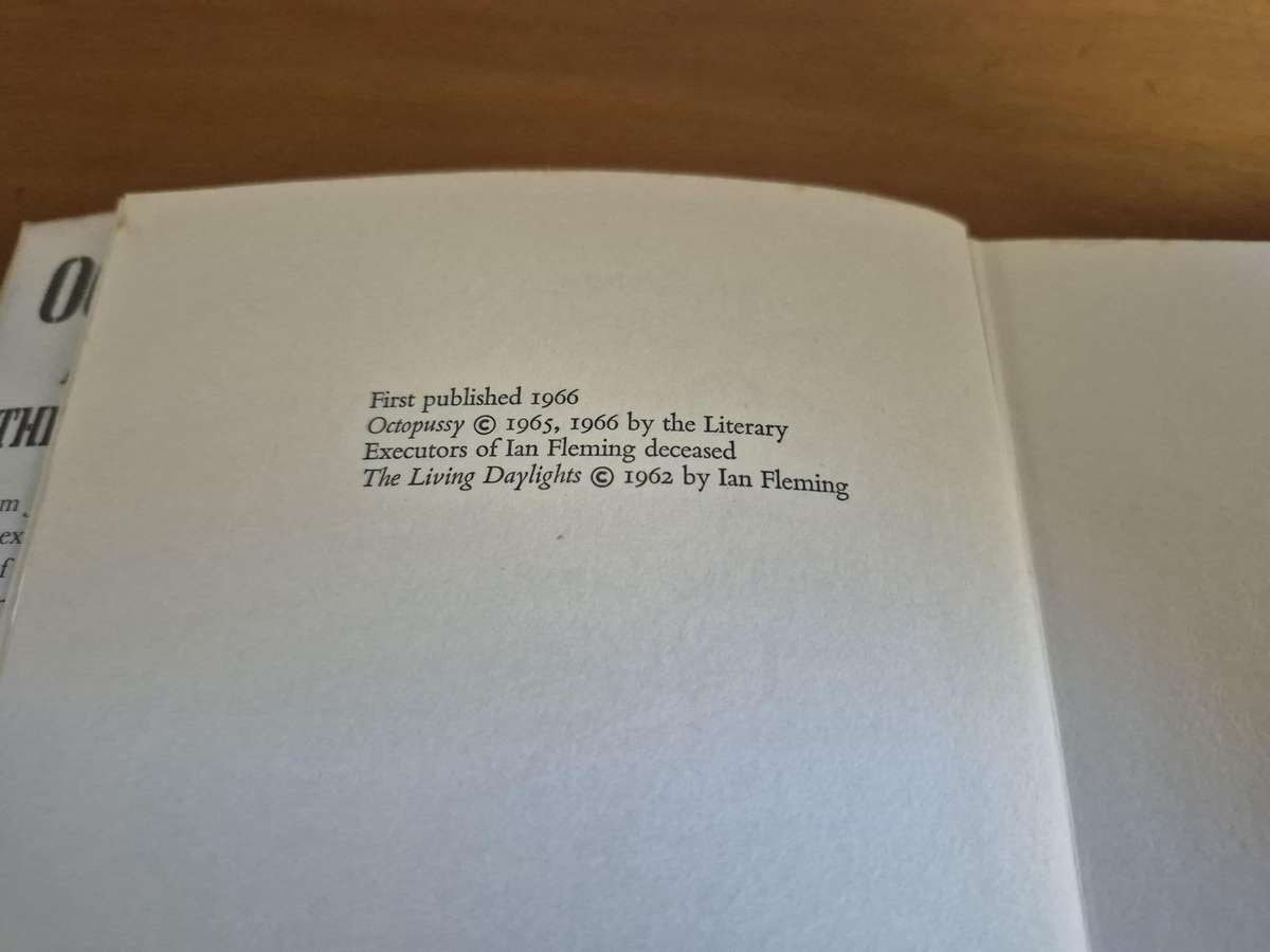 Octopussy AND The Living Daylights. FIRST EDITION. By Ian Fleming. JAMES BOND!
