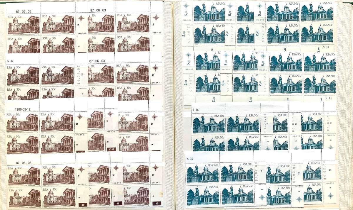 RSA Buildings collection of blocks - different dates & cylinders - in 16 pg/32 side lighthouse album