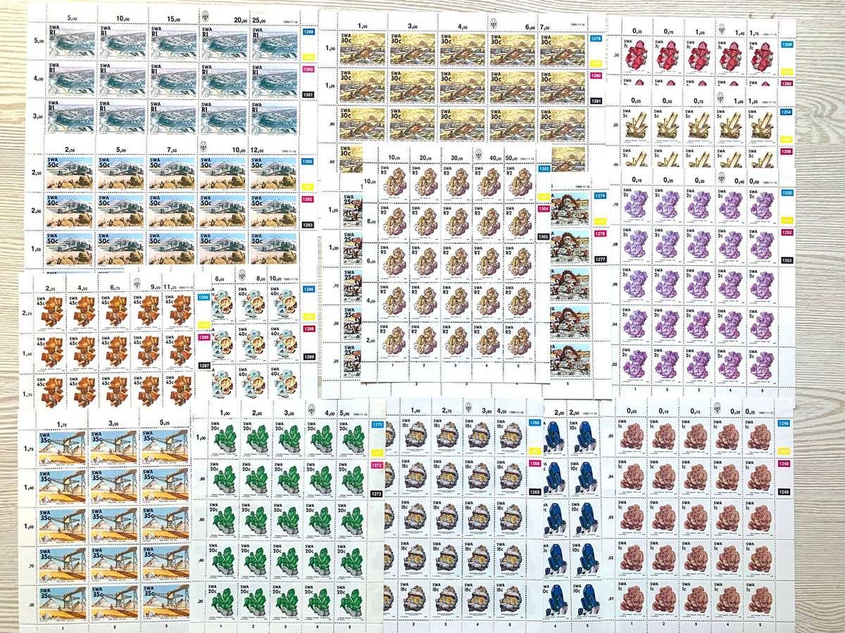 SWA MINERALS COMPLETE SET (15) OF FULL SHEETS UMM(**)