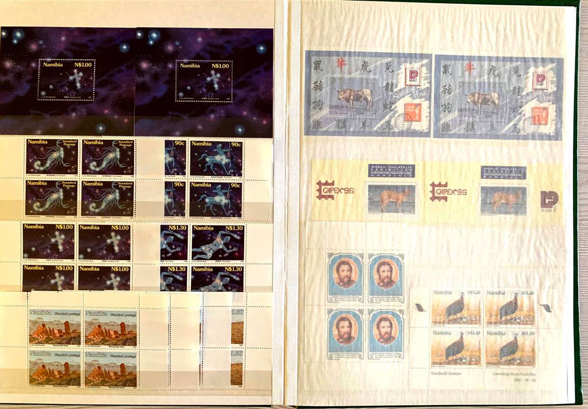 Namibia Mint controls & sheetlets in 16 Pg/ 32 side Pronto Album - see images