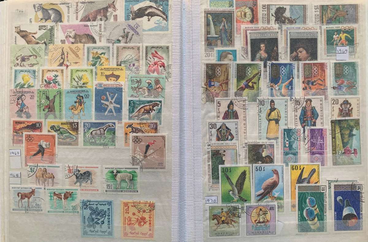 Mongolia 1940s to 2000s collection in 16 pg/ 32 side stockbook - Great as thematics !