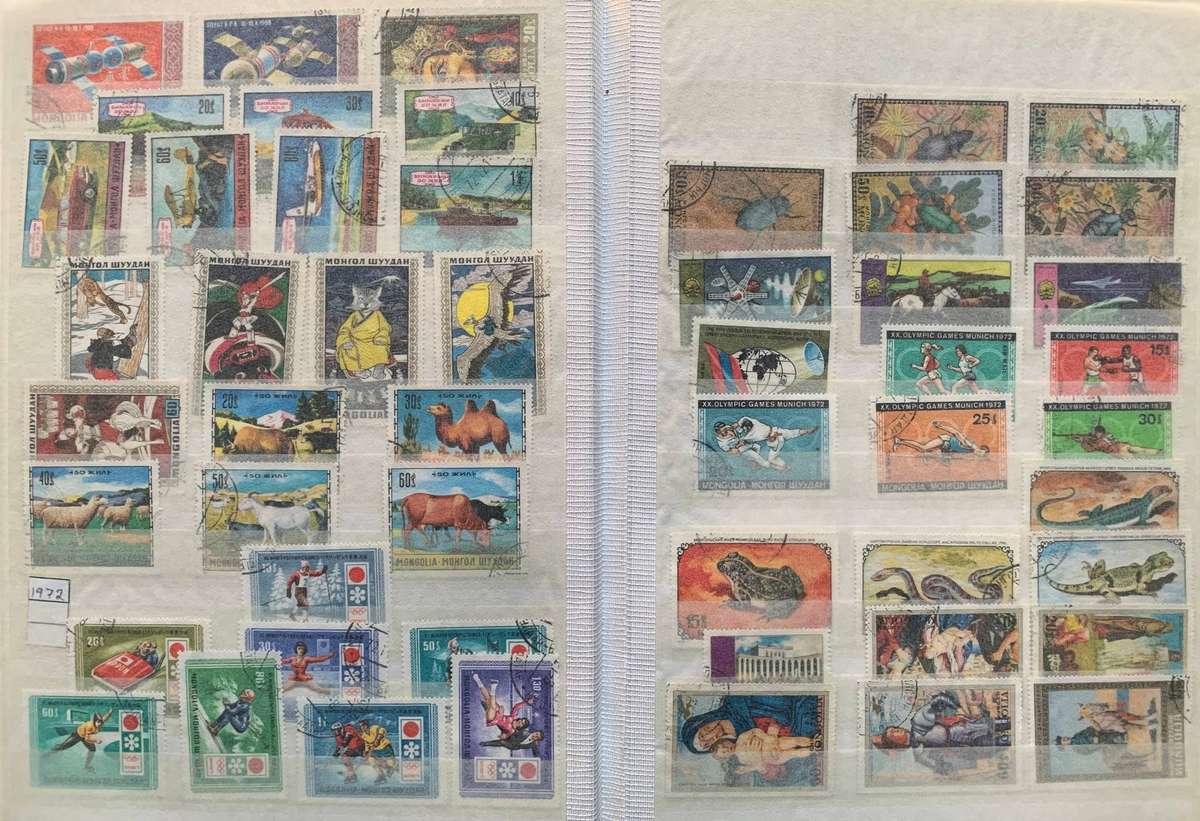 Mongolia 1940s to 2000s collection in 16 pg/ 32 side stockbook - Great as thematics !