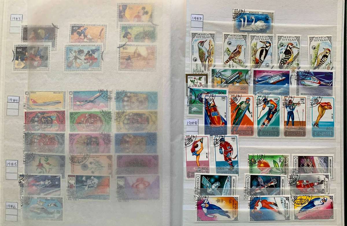 Mongolia 1940s to 2000s collection in 16 pg/ 32 side stockbook - Great as thematics !