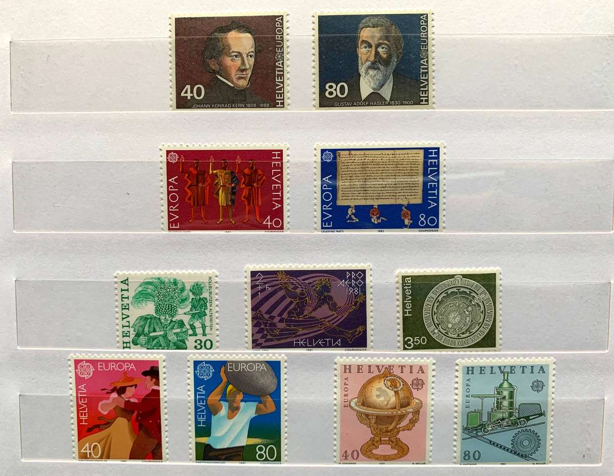 Switzerland 1984 UPU commemorative album with all Unmounted sets etc - see scans