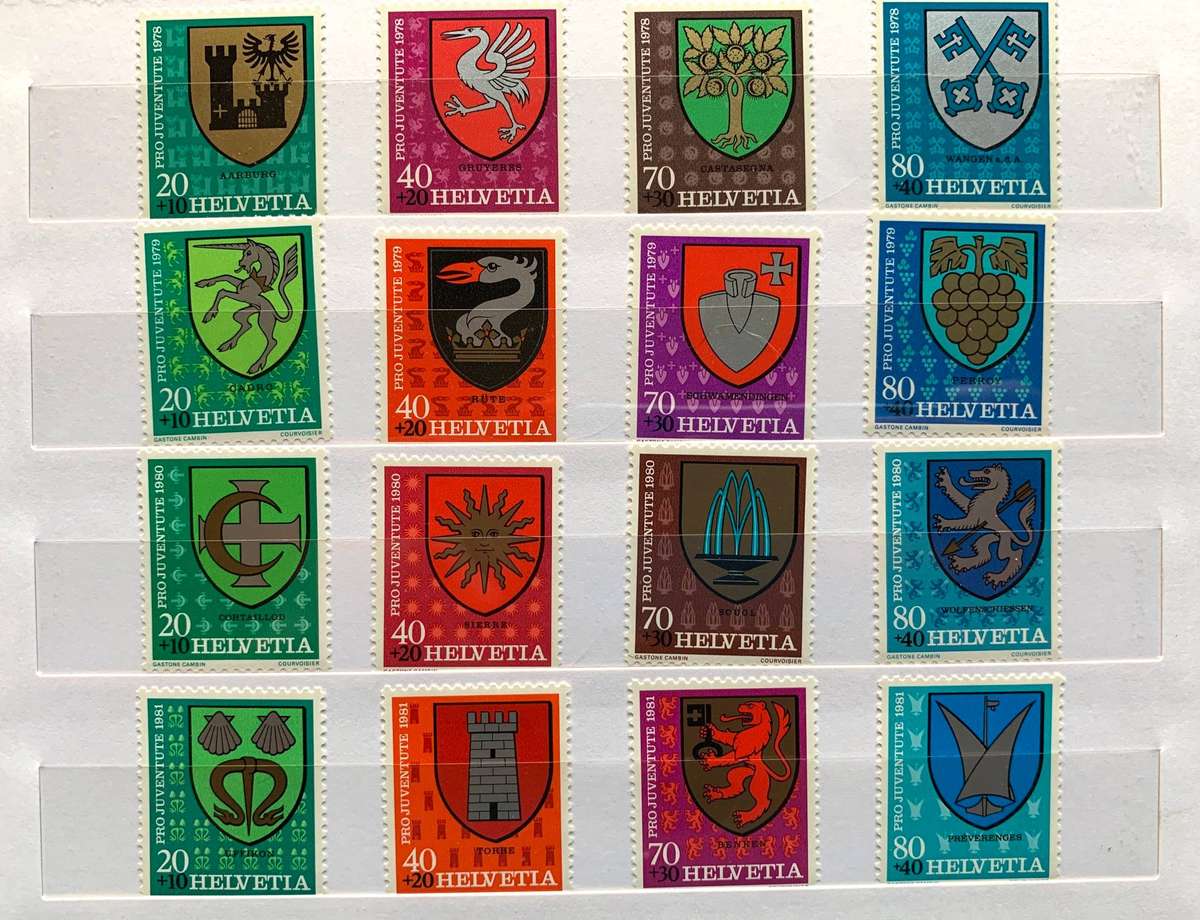 Switzerland 1984 UPU commemorative album with all Unmounted sets etc - see scans