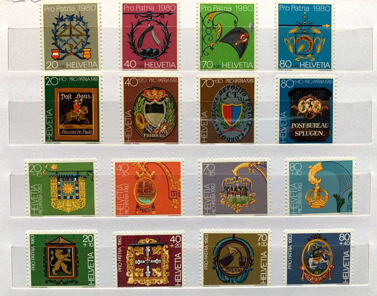 Switzerland 1984 UPU commemorative album with all Unmounted sets etc - see scans