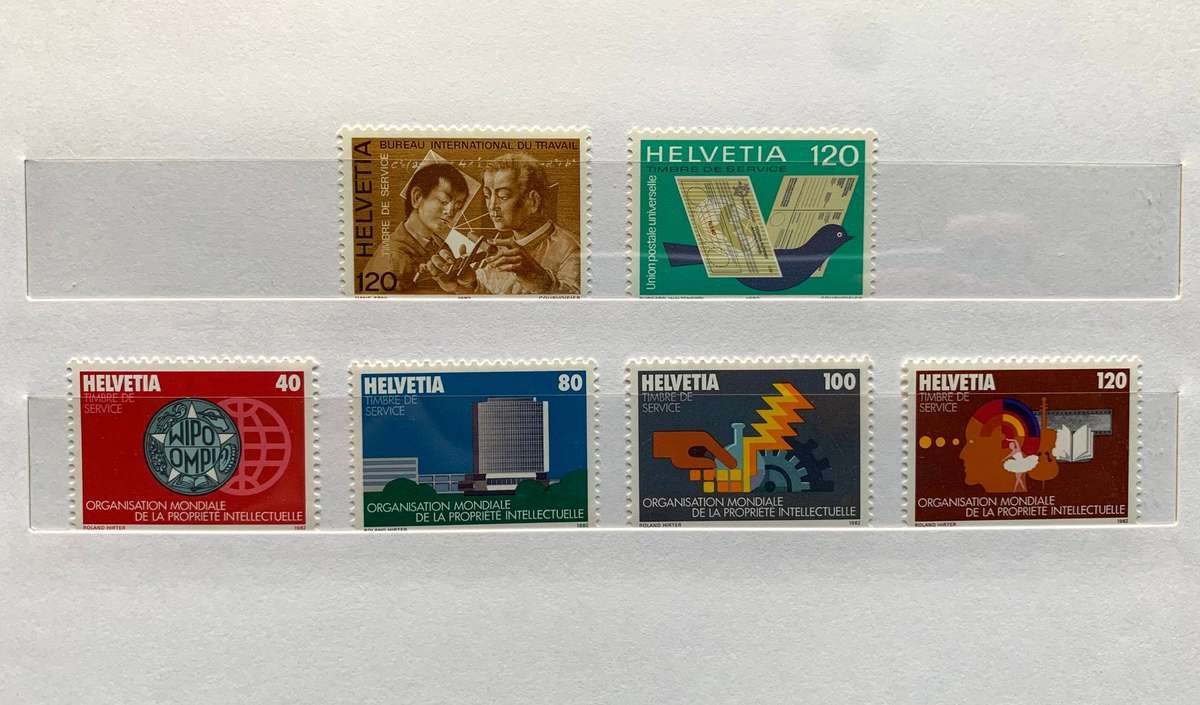 Switzerland 1984 UPU commemorative album with all Unmounted sets etc - see scans