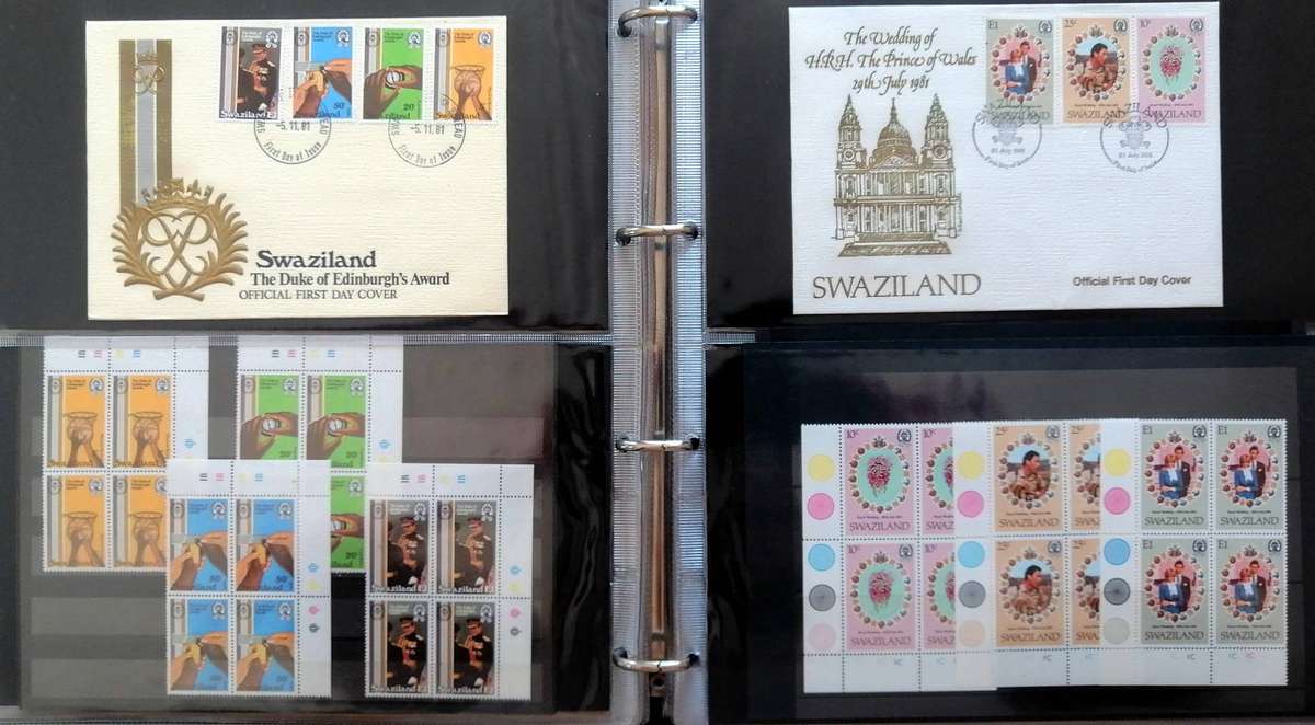 Swaziland 1980s Covers & Matching controls 50+ items in Binder album - see images