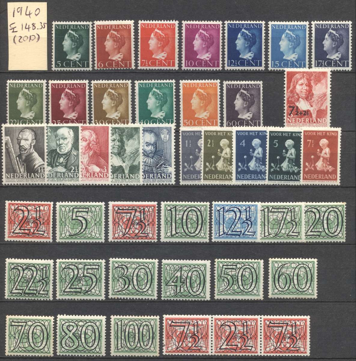 Netherlands 1940 MLH/MNH Selection - CV R 3450! (148+ Pounds) - Read description