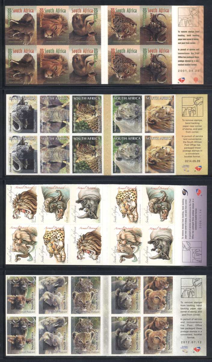 Modern RSA Big 5 self adhesive Booklets  x 4 - Mint & Complete