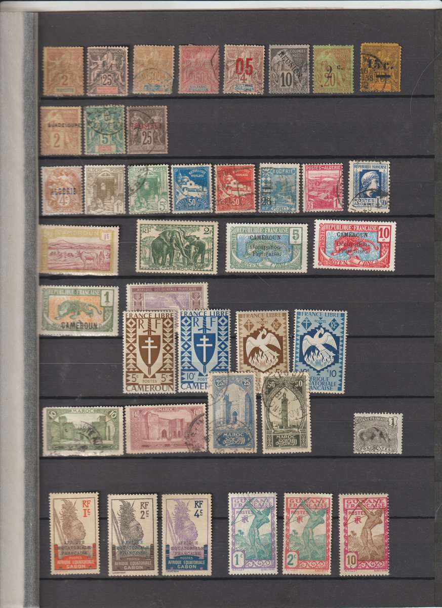 French African colonies stamp selection. Interesting. See Scans !!!