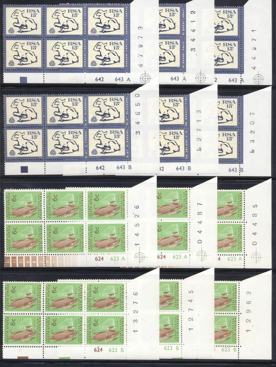RSA 1st Definitives 30 x various superb controls in A & B - see 3 scans