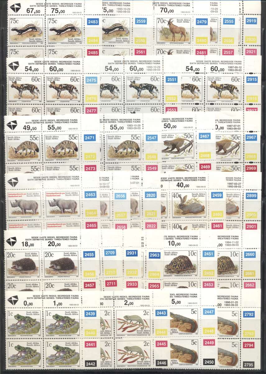 RSA 6th Definitive selection of different dates controls - Superb - see 2 scans