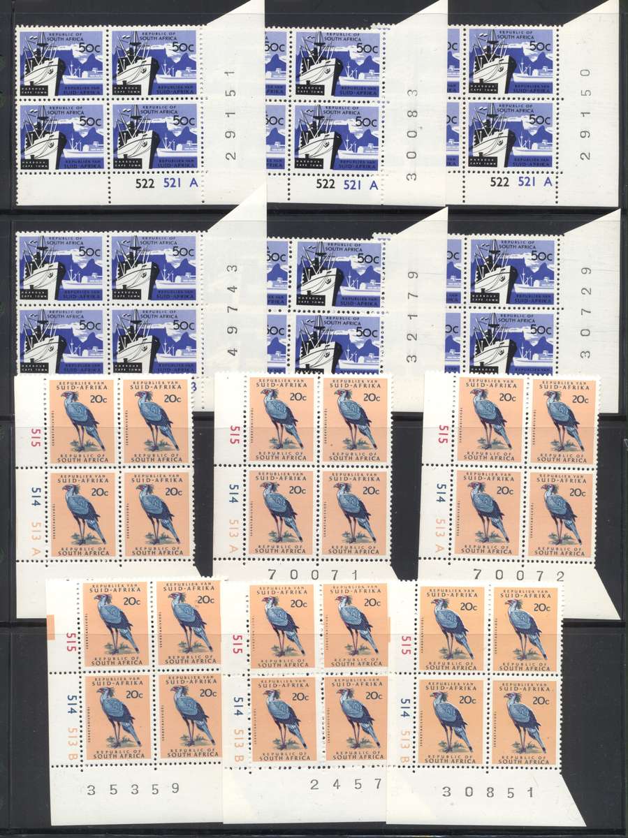 RSA 1st Definitives 30 x various superb controls in A & B - see 3 scans