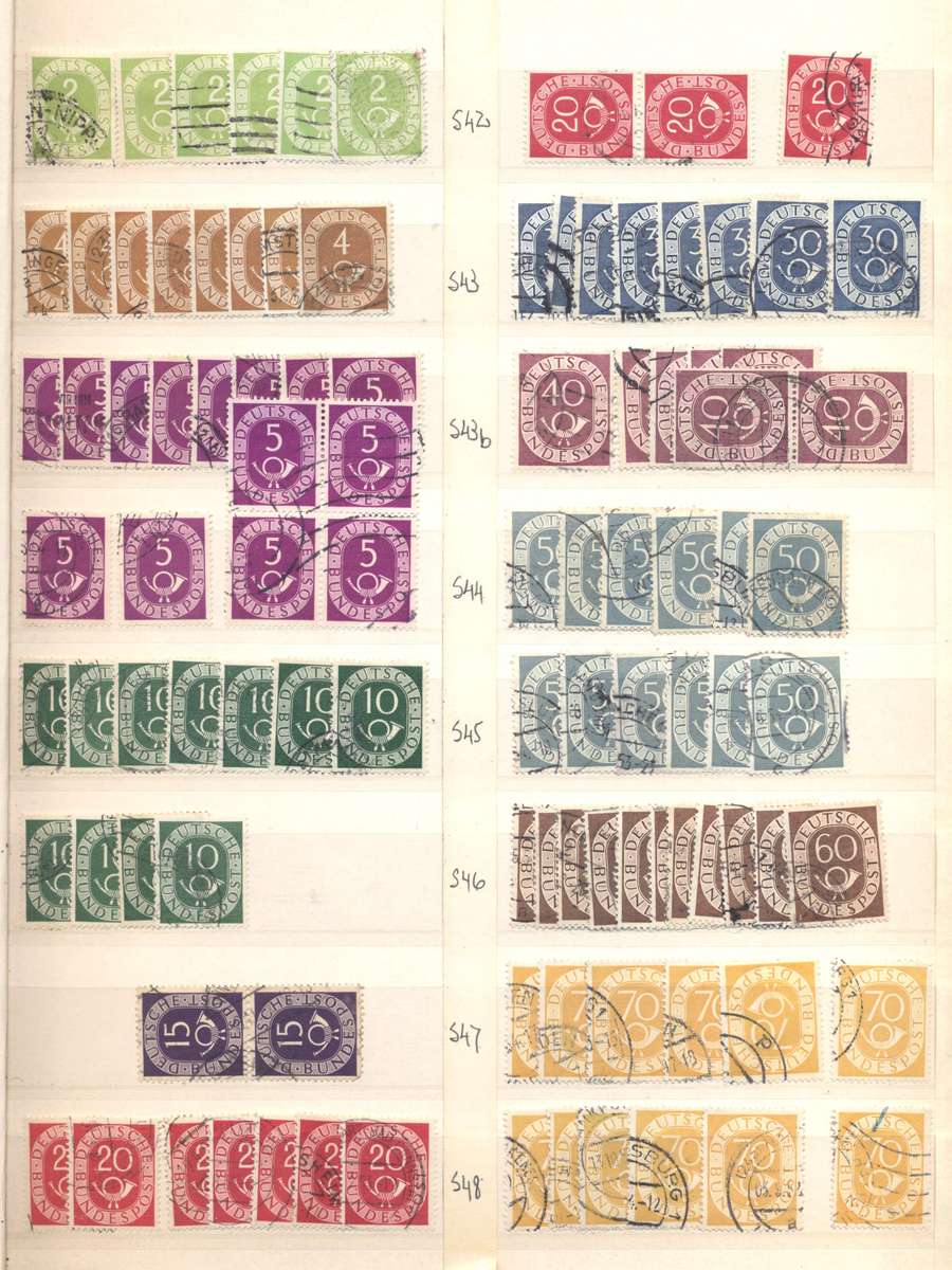 Deutche Bundespost Good CV collection in 8 pg/ 16 side second hand stockbook