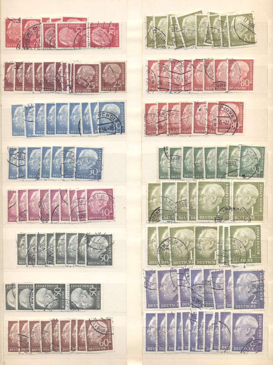 Deutche Bundespost Good CV collection in 8 pg/ 16 side second hand stockbook