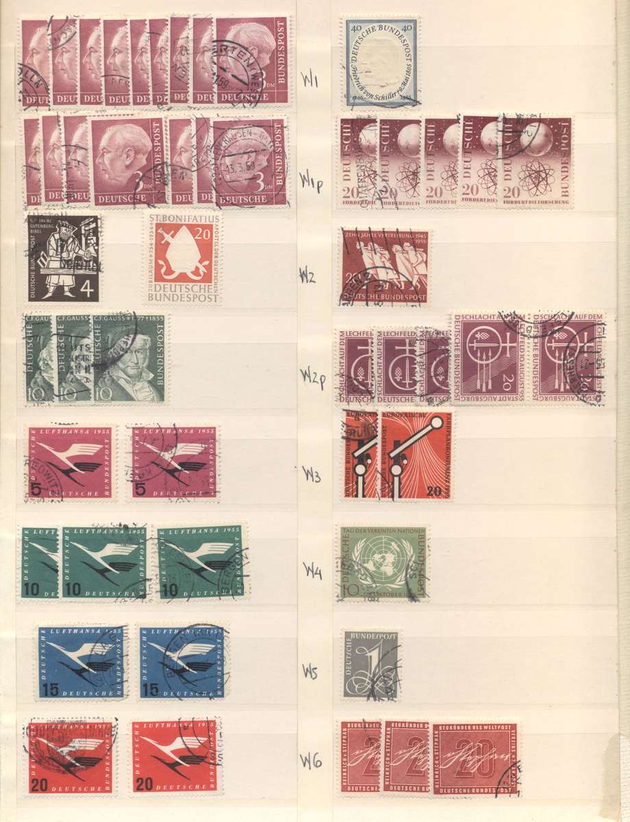 Deutche Bundespost Good CV collection in 8 pg/ 16 side second hand stockbook