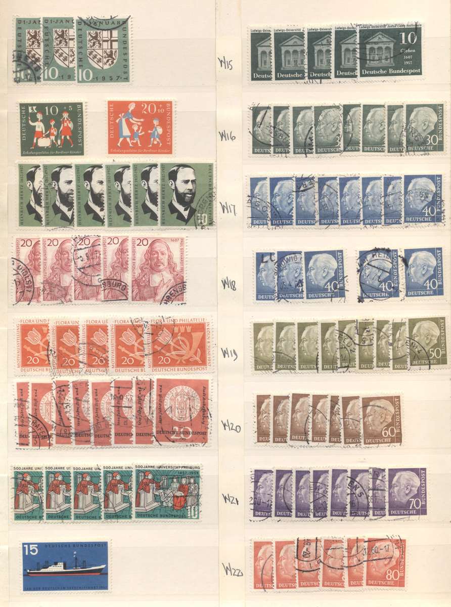 Deutche Bundespost Good CV collection in 8 pg/ 16 side second hand stockbook