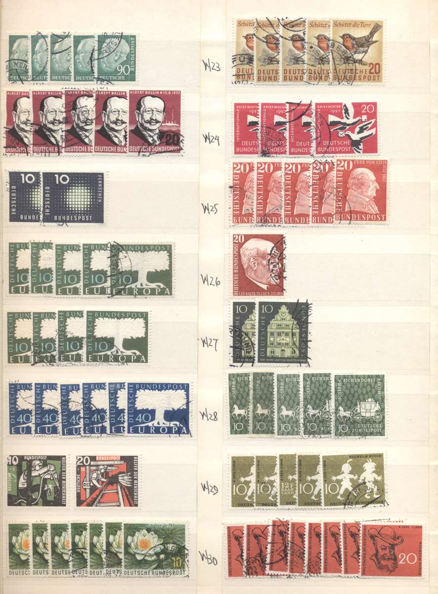 Deutche Bundespost Good CV collection in 8 pg/ 16 side second hand stockbook
