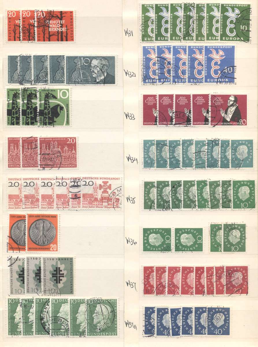 Deutche Bundespost Good CV collection in 8 pg/ 16 side second hand stockbook