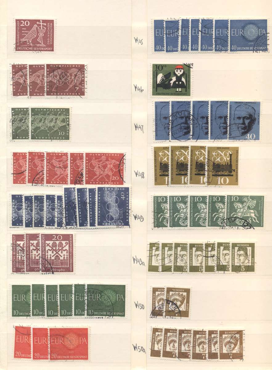 Deutche Bundespost Good CV collection in 8 pg/ 16 side second hand stockbook