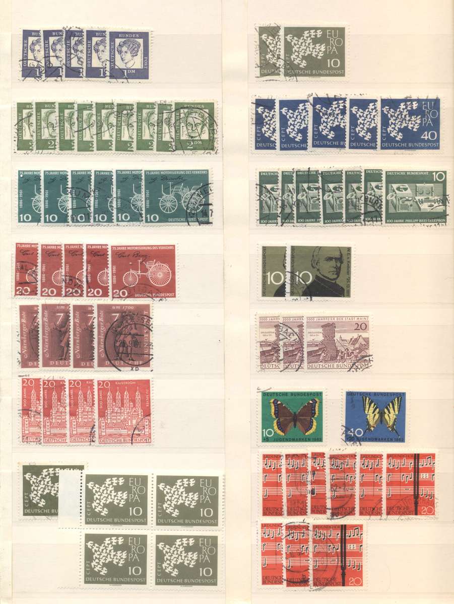 Deutche Bundespost Good CV collection in 8 pg/ 16 side second hand stockbook