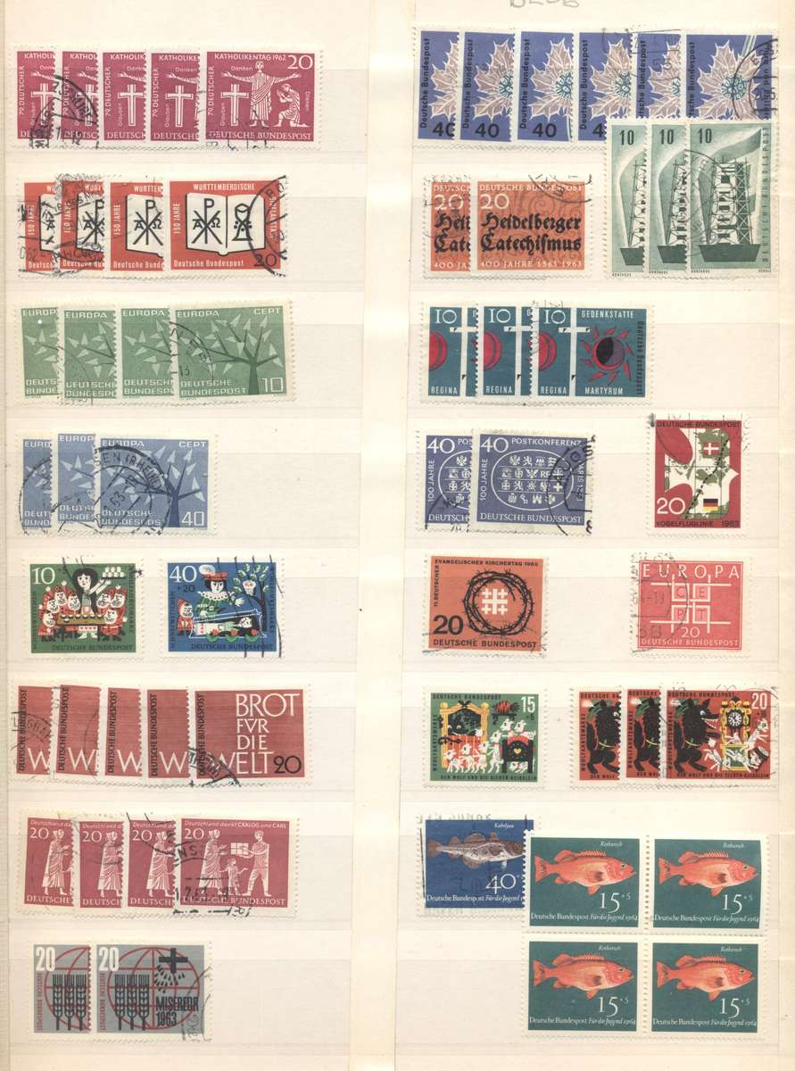 Deutche Bundespost Good CV collection in 8 pg/ 16 side second hand stockbook