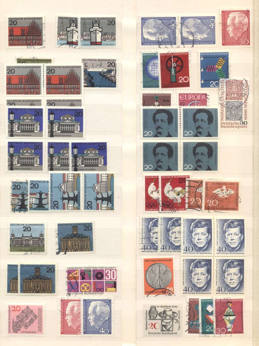 Deutche Bundespost Good CV collection in 8 pg/ 16 side second hand stockbook