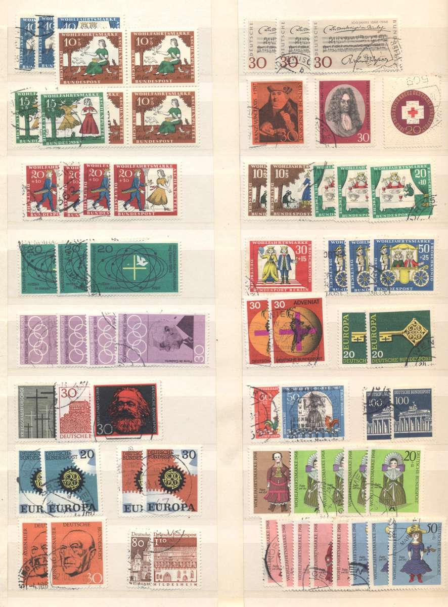 Deutche Bundespost Good CV collection in 8 pg/ 16 side second hand stockbook