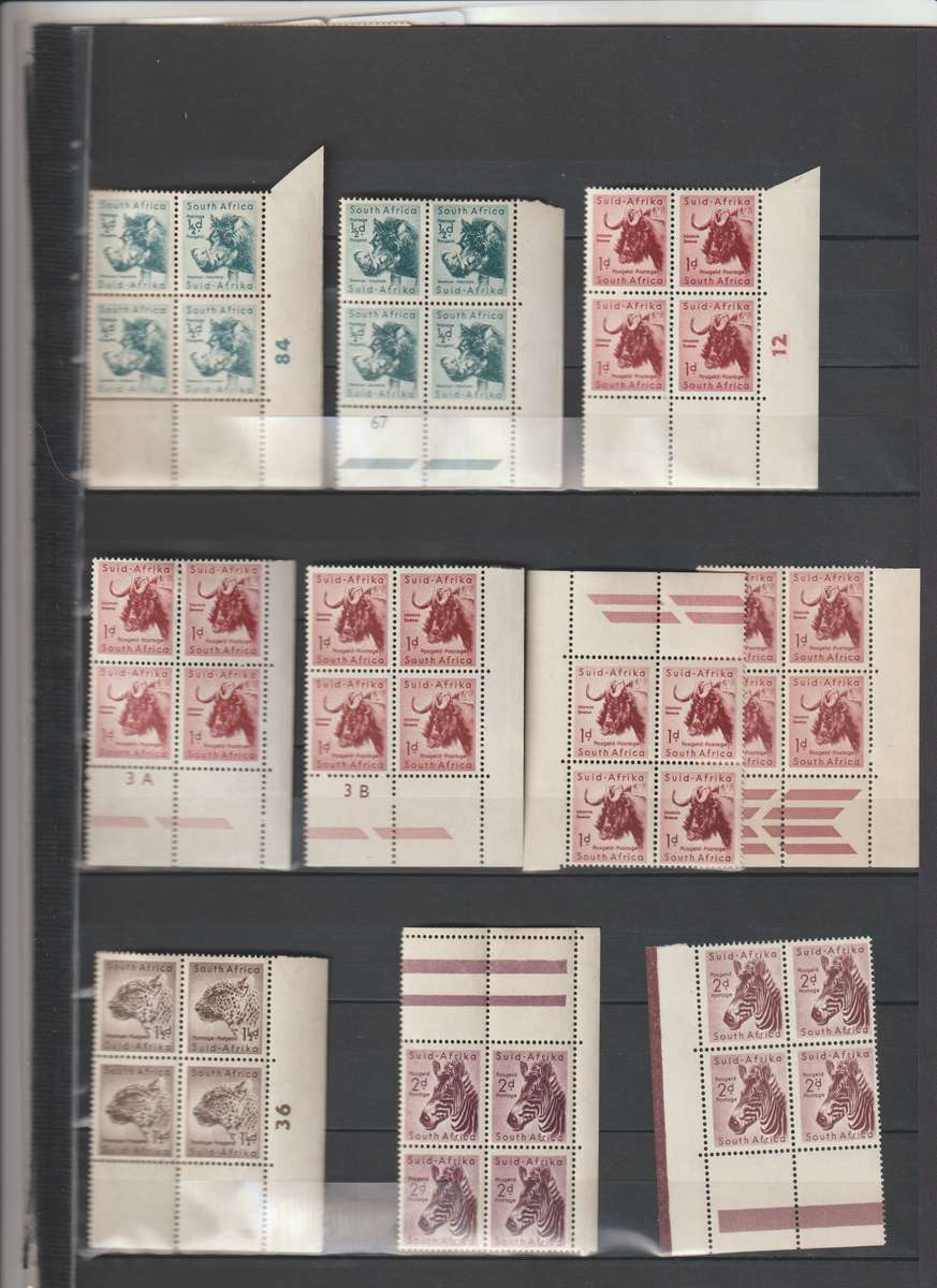 RSA  1954 Defeinitive Issue Control Blocks Blocks MNH/MLH
