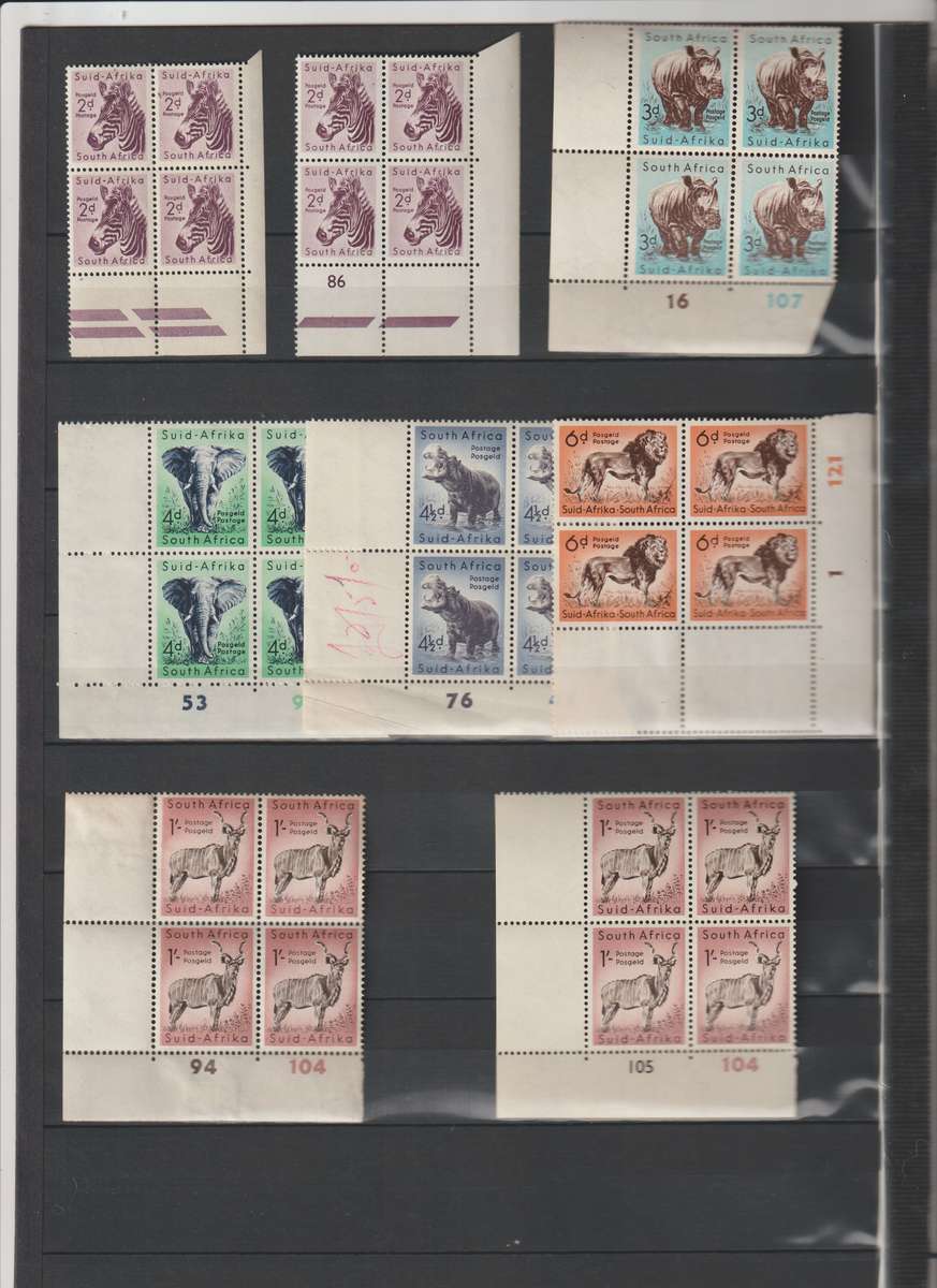 RSA  1954 Defeinitive Issue Control Blocks Blocks MNH/MLH